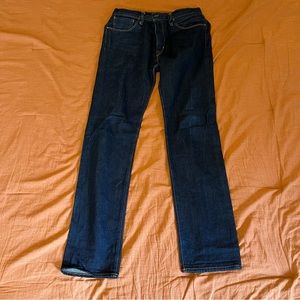 Hiroshi Kato Straight Leg Jeans in Dark Wash
